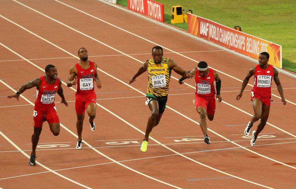 USain Bolt campeon 100 metros Beijing locos por correr 15