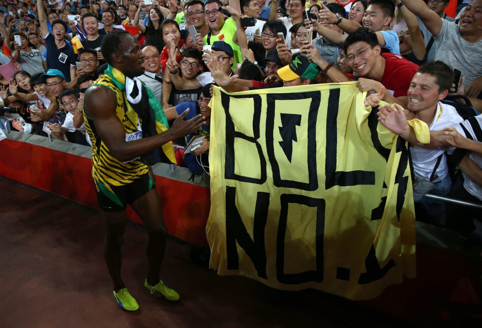 USain Bolt campeon 100 metros Beijing locos por correr 22