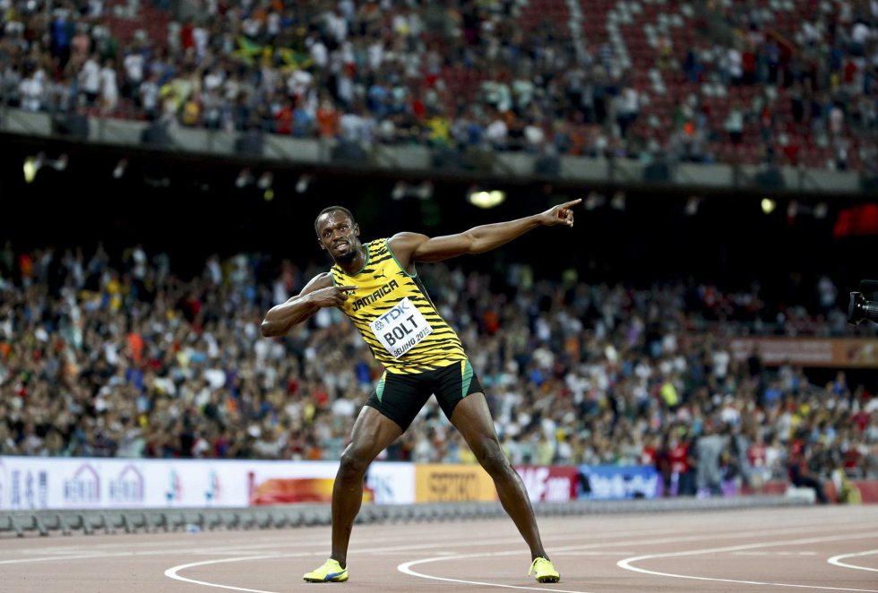 USain Bolt campeon 100 metros Beijing locos por correr 25