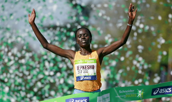 Visiline Jepkesho - ganadora maratón de París 2016 - equipo de Kenia Juegos Olímpicos Rio - Locos por correr