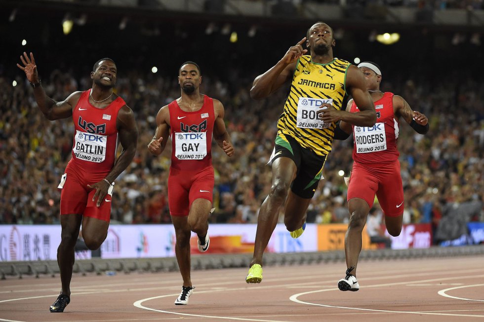 USain Bolt campeon 100 metros Beijing locos por correr 17