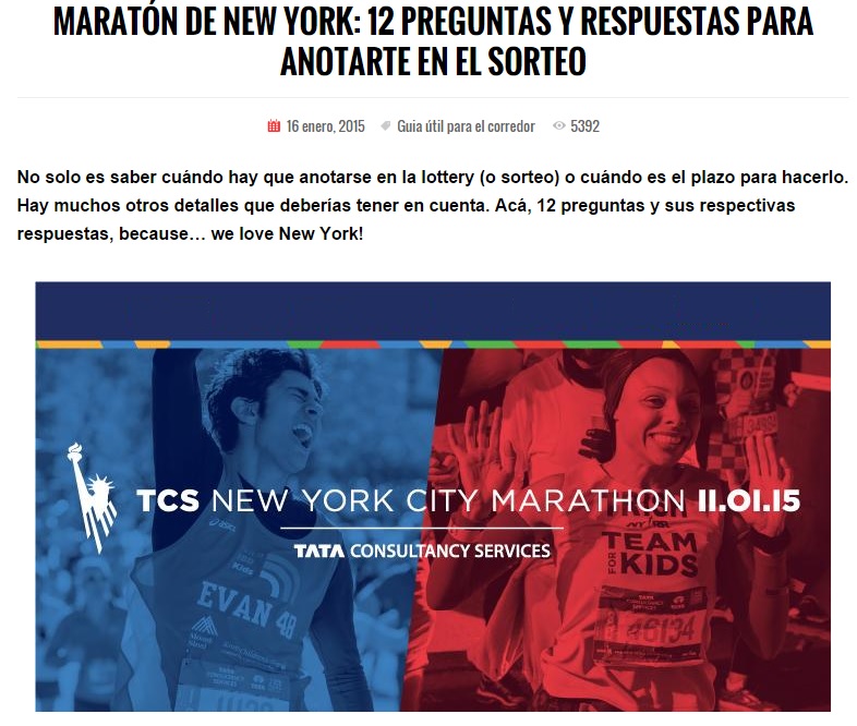 Maraton New York 2016 Fecha sorteo cupos precio inscripciones Locos por correr 5